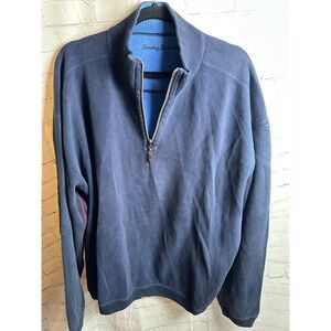 Tommy Bahama Quarter Zip Pullover‎ Sweater Casual Comfy Blue Mens Size